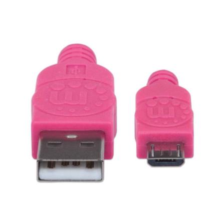 Cable Manhattan Micro-B USB Alta Velocidad 1m Color Rosa-Morado 3