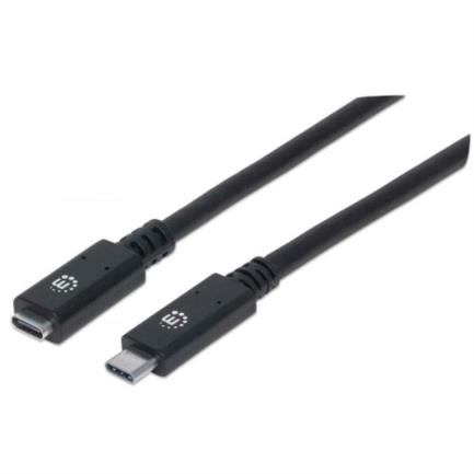Cable Manhattan Extensión USB-C 3.2 Súper Velocidad 50cm Color Negro