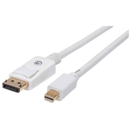 Cable Manhattan Mini DisplayPort M-M para Monitor 2m Color Blanco 2