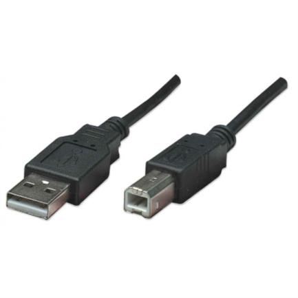 Cable Manhattan USB-B 2.0 Alta Velocidad 0.5m Color Negro