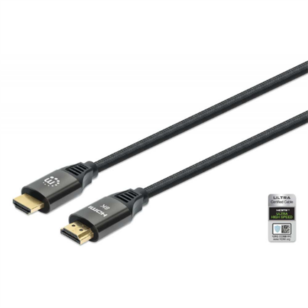 Cable Manhattan HDMI Certificado Ultra Alta Velocidad 8K a 60Hz/4K a 120Hz C/Ethernet 3m Color Negro 2