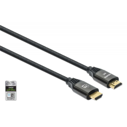 Cable Manhattan HDMI Certificado Ultra Alta Velocidad 8K a 60Hz/4K a 120Hz C/Ethernet 3m Color Negro 3