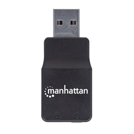 Adaptador Manhattan Sonido Estéreo USB Alta Velocidad a Puertos 3.5mm Color Negro 2