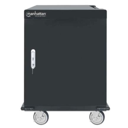 Gabinete Manhattan Carrito Carga UVC 32 Puertos USB-A 32 Contactos Color Negro