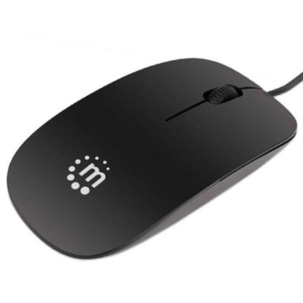 Mouse Manhattan Económico Óptico Silueta USB 1000 ppp Color Negro