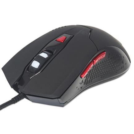 Mouse Manhattan Gaming Óptico LED USB 6 Botones Color Negro 2