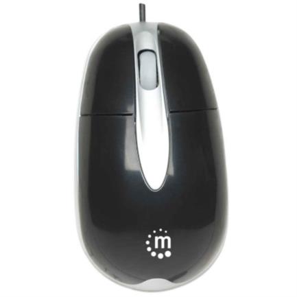 Mouse Manhattan Óptico Clásico MH3 USB 1000dpi Color Negro-Plata 3