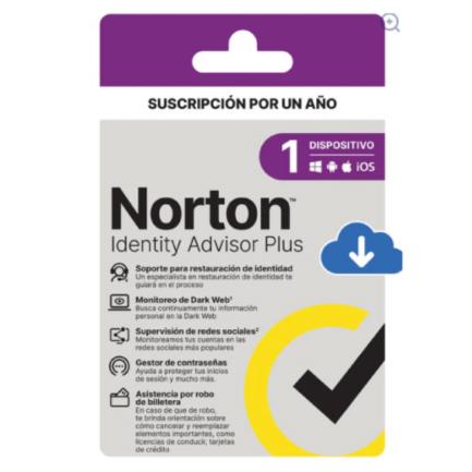 Licencia Antivirus ESD Norton Identity Advisor Plus 1 Año 1 Dispositivo 21443291