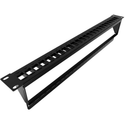 Panel de Conexión Red Nexxt Solutions para Rack de 24 Puertos Keystone Jack RJ45 Esmalte Negro