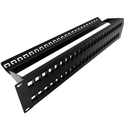 Panel de Conexión Red Nexxt Solutions para Rack de 78 Puertos Keystone Jack RJ45 Esmalte Negro