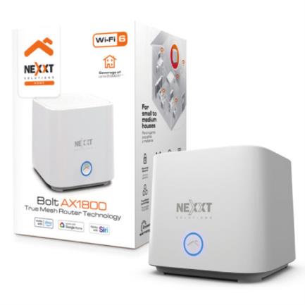 Router Nexxt Home Bolt AX1800 Tecnología Mesh Conecta Hasta 150 Dispositivos Cobertura 185m2 1 Pieza Blanco