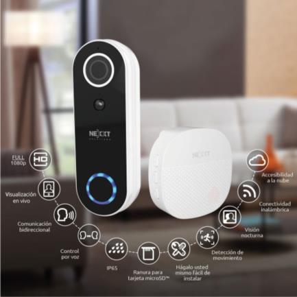 Timbre Inteligente con Cámara Nexxt Home NHC-D100 FHD 1080p 110° Micrófono Parlante y Sensor Integrados 3