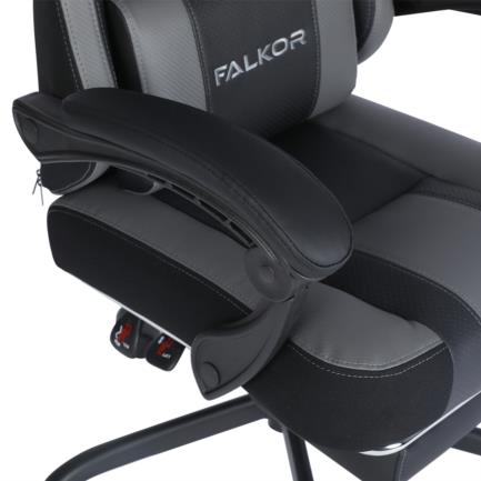 Silla Gamer Nextep Ergonomica Falkor Masaje Lumbar y Reposa Pies Color Gris/Negro 3