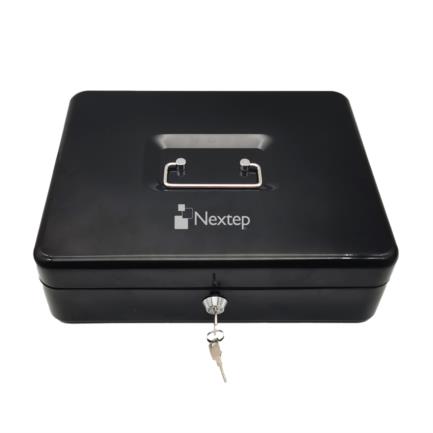 Caja Dinero Nextep Metalica Extra Grande 30 cm Bandeja Con Clips Para 4 Billetes 2