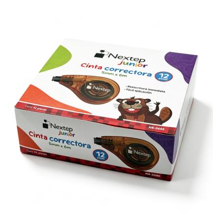 Cinta Correctora Nextep Junior 6m x 5mm c/12 Piezas