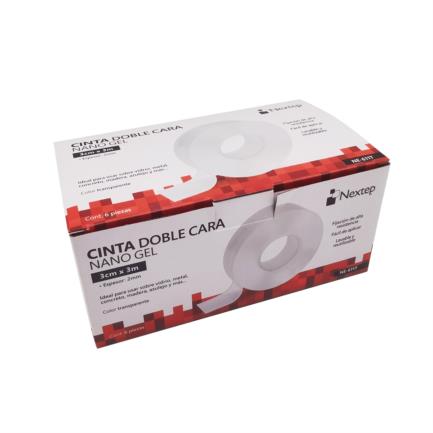 Cinta Nextep Doble Cara Nano Gel 3cm x 3m Paquete c/6 Piezas 2