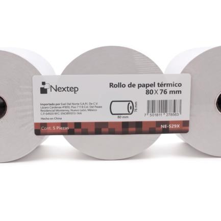 Rollo de Papel Nextep Termico 80X76 MM C/5 3