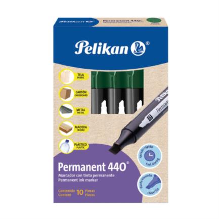 Marcador pelikan permanente 440 color verde c/10 pzas
