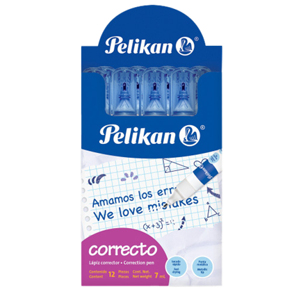 Corrector pelikan correcto tipo pluma 7ml c/12 pzas