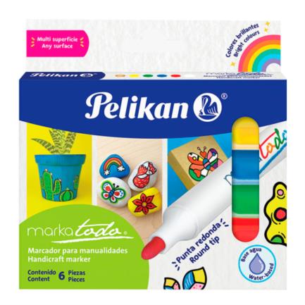 Marcador pelikan markatodo colores surtidos c/6 pzas