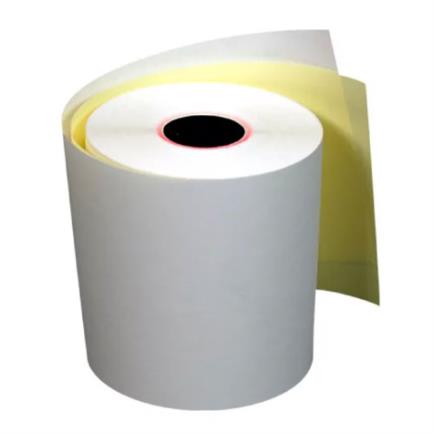 Papel pcm autocopia eba7670 rollo 76x70 blanco-amarillo punto venta c/50