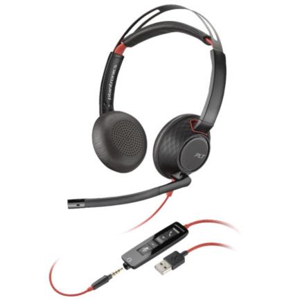 Audífonos Poly Estéreo USB-A Blackwire 5220 Color Negro