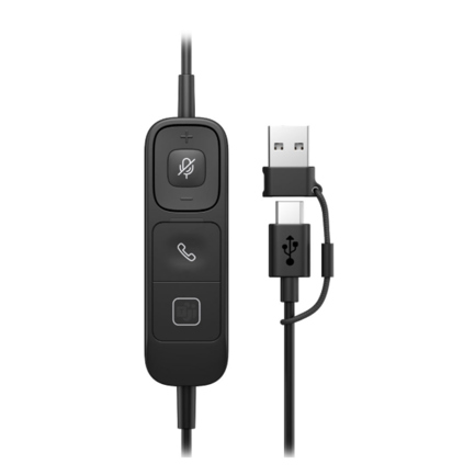 Auriculares Poly estéreo con cable USB HP Mission 625 2