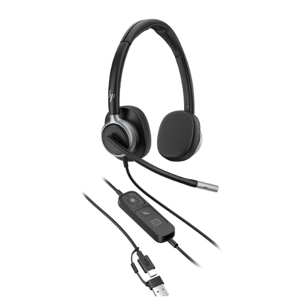 Auriculares Poly estéreo con cable USB HP Mission 625 7