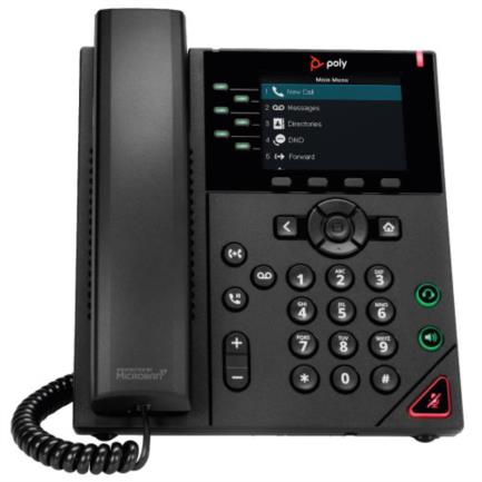 Poly Telefono IP VVX 350 de 6 lineas y habilitado para PoE