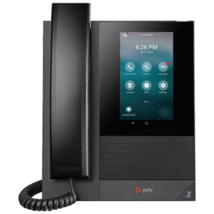 Poly Telefono IP multimedia empresarial CCX 400 con SIP abierto y compatible con PoE