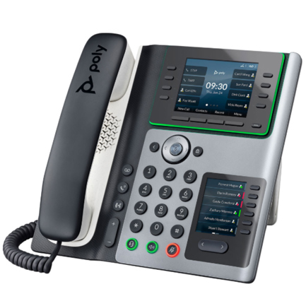 Telefono Poly Edge E450 IP Phone and PoE-enabled 2