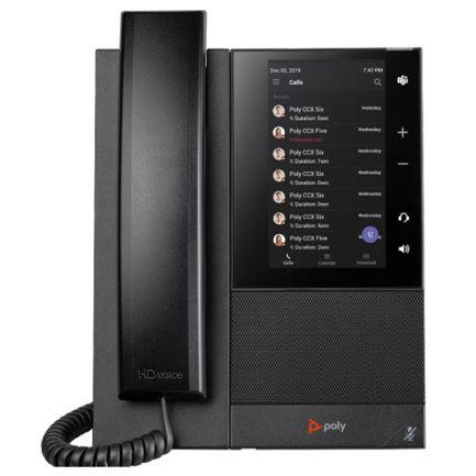 Telefono Poly Multimedia Empresarial CCX 505 para Microsoft Teams para alimentación PoE 3
