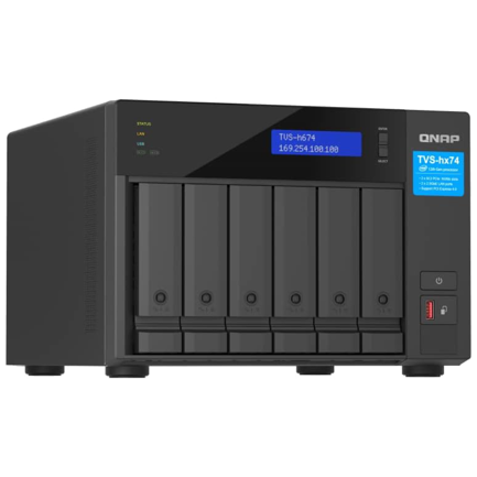 Unidad NAS QNAP TVS-h674 de 6 Bahias Intel Core i5 12400 hasta 4.4 GHz 32GB DDR4 2.5 GbE No incluye Discos