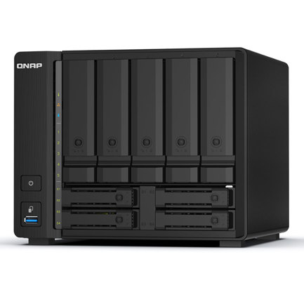 Unidad Almacenamiento NAS QNAP CPU Ryzen V1500B Quad Core 2.2Ghz 8GB RAM RJ45 10GbE 5 Bahias 3.5 Linux Sin Discos