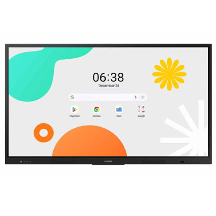Pantalla Samsung 65" Interactiva WAF 40 Multi Touch Android OS 14 UHD Resolución 3840x2160 400 Nits Uso 12/7
