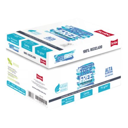 Papel cortado scribe tree free carta 100% reciclado 93% blancura c/5000 hojas