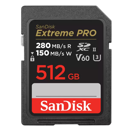 Tarjeta de Memoria SanDisk Extreme Pro Micro SDXC UHS-II de 512 GB C10 U3 V60 6K 4K UHD