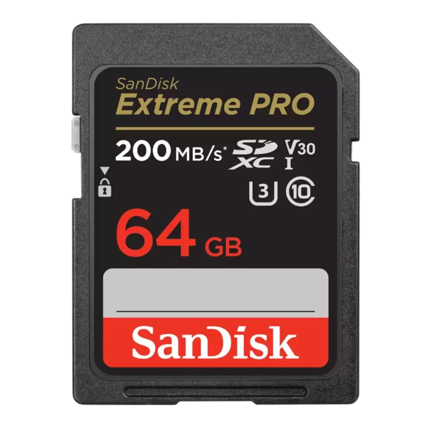 Memoria SD SanDisk Extreme Pro SDXC UHS-I 64GB 200MBs Clase 10 V30 4K 2