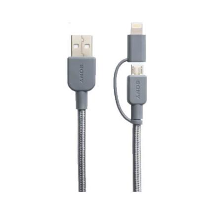Cable micro usb con nector lighthing 100cm gris