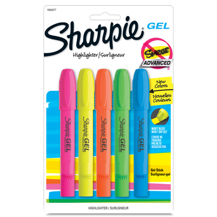 Resaltador de Gel Sharpie Highlighter C/5 colores surtidos 2
