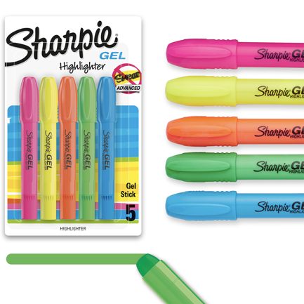 Resaltador de Gel Sharpie Highlighter C/5 colores surtidos 3
