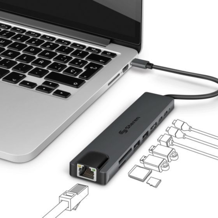 Memoria HUB USB Steren C 8 EN 1 PD90W GIGABIT