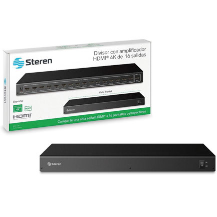 DIVISOR STEREN CON AMPLIFICADOR HDMI DE 16 PUERTOS