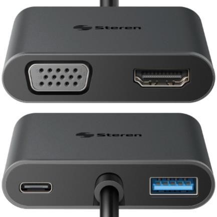 Adaptador Steren USB-C a HDMI/VGA/USB 3.0/USB-C 2