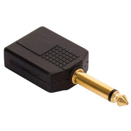 ADAPTADOR STEREN Y 2 JACKS 6.3MM A PLUG 6.3MM DORA