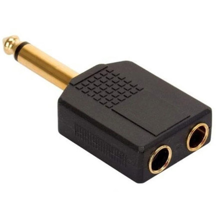 ADAPTADOR STEREN Y 2 JACKS 6.3MM A PLUG 6.3MM DORA 2