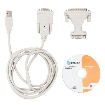 ADAPTADOR STEREN USB A SERIAL DB9 DE 1.8M C/SOFTWARE