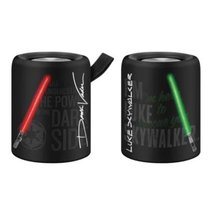 Bocina Steren TWS 2 en 1 Star Wars Manos Libres Bluetooth/MP3 /Aux/FM Color Negro