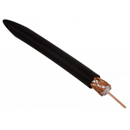 Cable Steren Coaxial RG6 60% Malla de Cobre Negro Rollo con 305 Metros