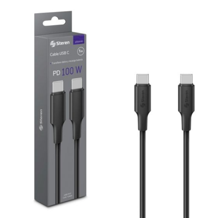 Cable Steren USB C a USB C 100W 2